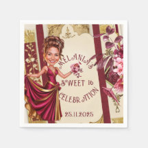 Custom Sweet 16 Gold und Ruby Red Karikatur