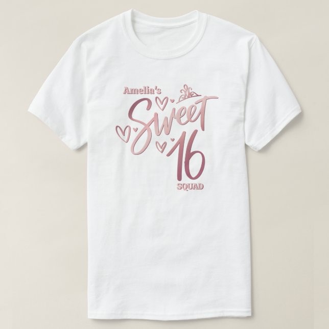 Custom Sweet 16 Squad T-Shirt (Design vorne)