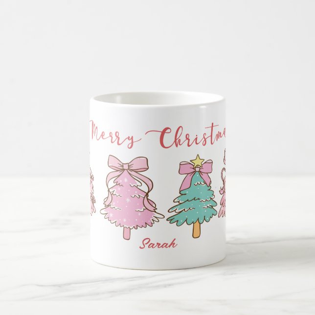Custom Sweet Aesthetic Girly Hand Drawn Christmas  Kaffeetasse (Mittel)