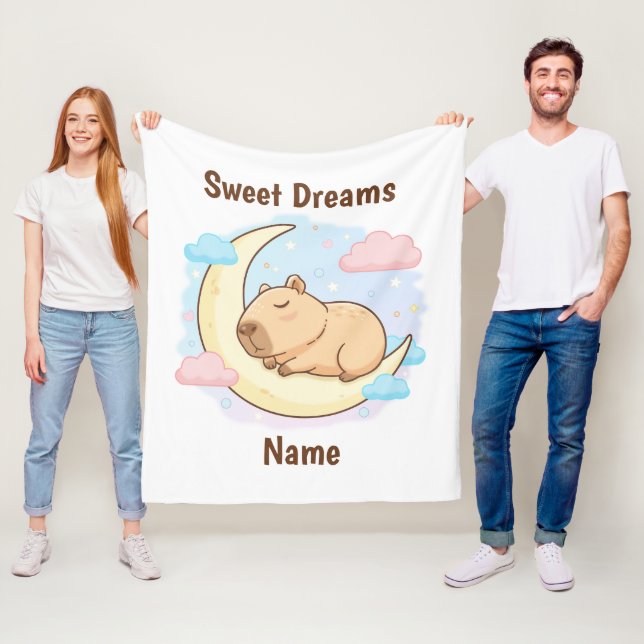 Custom Sweet Dreams Capybara Fleece Blanket (Beispiel)