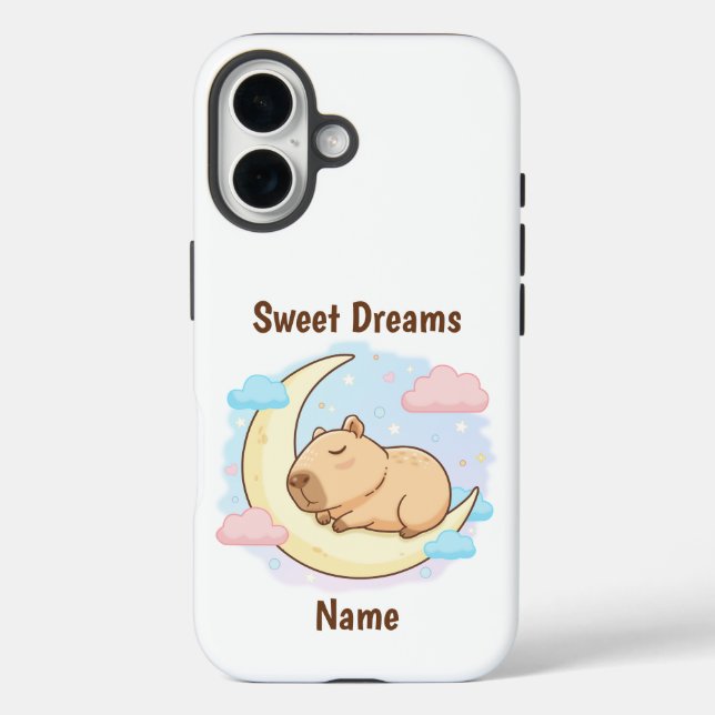Custom Sweet Dreams Capybara iPhone Case (Rückseite)