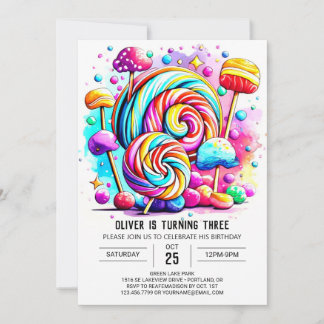 Custom Sweet Lollipop Geburtstag Einladung