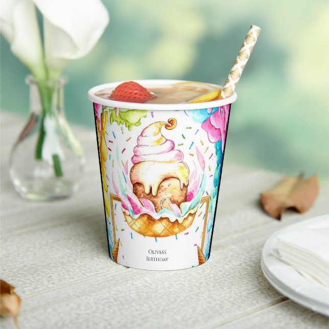 Custom Sweet Magic Ice Cream Geburtstag Pappbecher (In Situ)