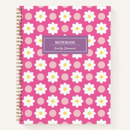 Custom Sweet Pink Retro Floral Muster Notebook Notizbuch