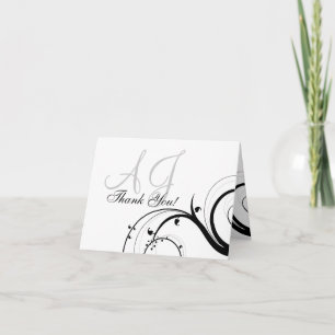 Custom Swirl Wedding Danke Notiz Cards