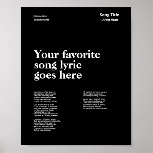 Custom Swiss Style Texte Poster Song Lyrik Art