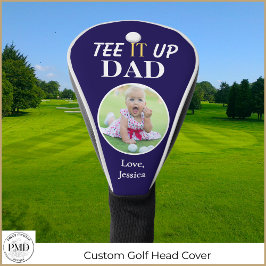 Custom T-Shirt It Up Vater Foto Navy Blue Golf Headcover
