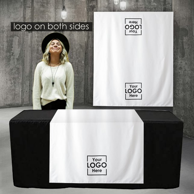 Custom Table Runner Banner Business 2 Logos Events Wandteppich (Custom Table Runner Banner Business 2 Logos Events Tapestry)
