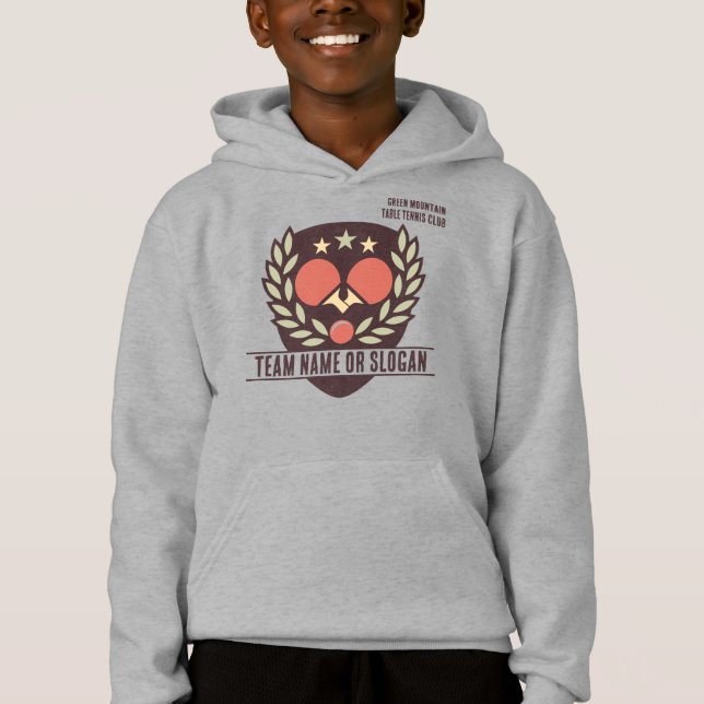 Custom Table Tennis Team Name Club Hoodie (Vorderseite)
