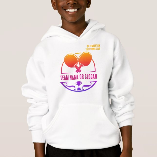 Custom Table Tennis Team Name Club Hoodie (Vorderseite)