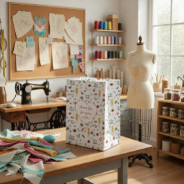 Custom Tailoring Tools Pattern Gift Bag Mittlere Geschenktüte