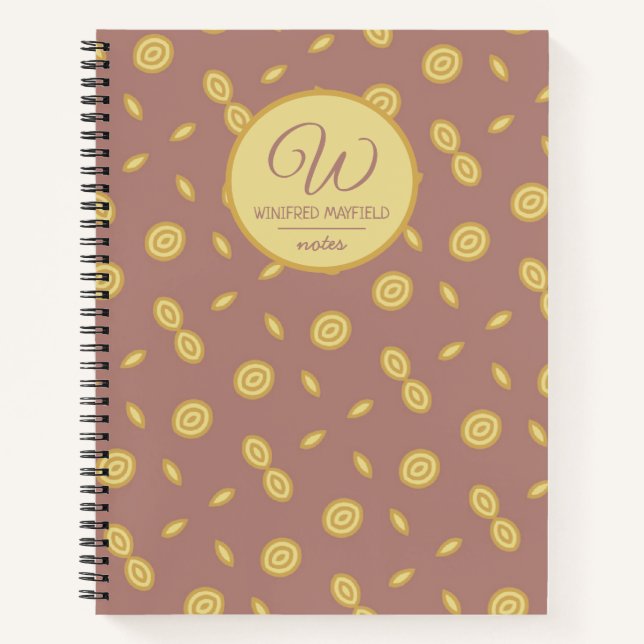 Custom Tan and Taupe Whimsicles Notebook Notizbuch (Vorderseite)