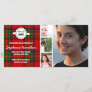 Custom tartan Foto Abschluss Ankündigung