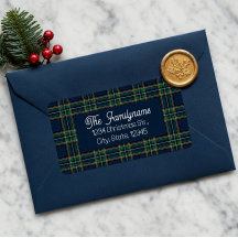 Custom Tartan Plaid Christmas Return Address 