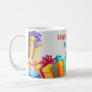 Custom Tasse bunt Happy Geburtstagsgeschenke grau 