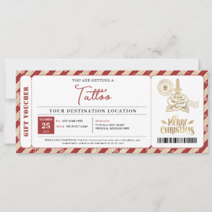 Custom Tattoo Christmas Ticket Certificate Voucher Einladung