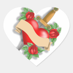 Custom Tattoo Heart Herz-Aufkleber