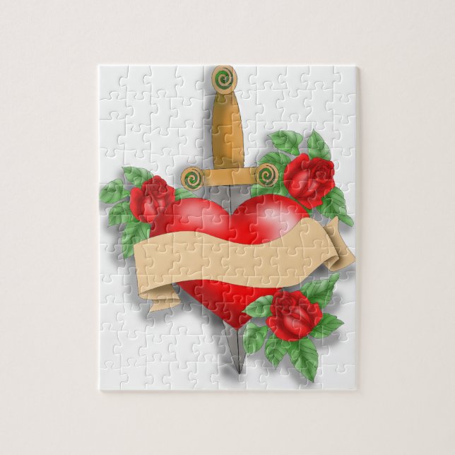 Custom Tattoo Heart Puzzle (Vertikal)