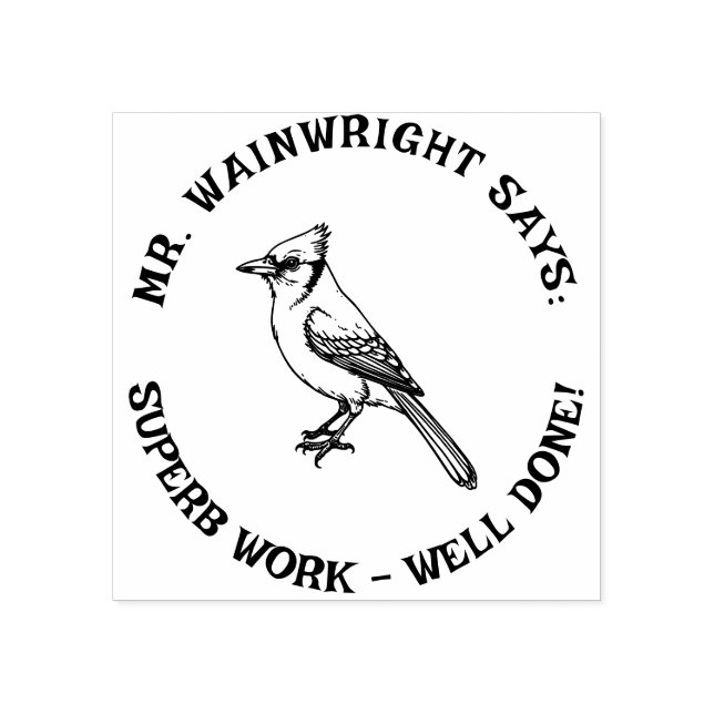 Custom Teacher Blue Jay Briefmarke Niedlich "Super Gummistempel (Prägung)