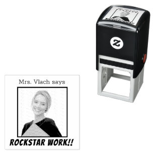 Custom Teacher Foto Rockstar Work Student Lehrer Permastempel