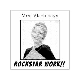 Custom Teacher Foto Rockstar Work Student Lehrer Permastempel