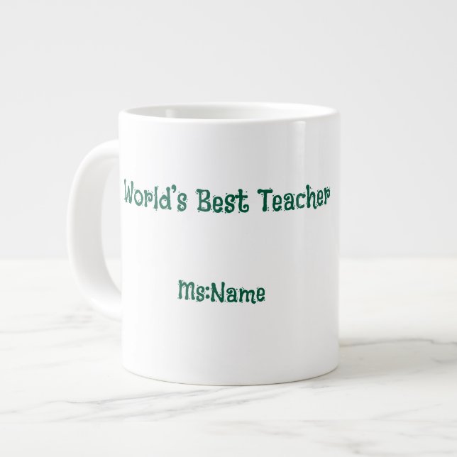 Custom Teacher Gift Mug  Jumbo-Tasse (Vorderseite Links)