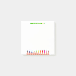 Custom Teacher Name Color Pencils Post-it Klebezettel