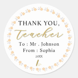 Custom Teacher Stickers – Thank You with Name