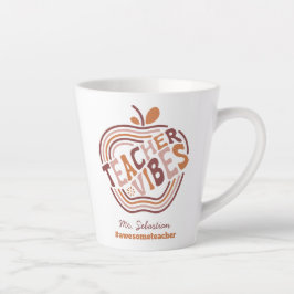 Custom Teacher Vibes Boho Apple Wertschätzung Milchtasse