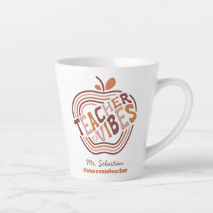 Custom Teacher Vibes Boho Apple Wertschätzung Milchtasse