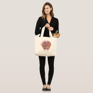 Custom Teacher Vibes Large Tote Bag Jumbo Stoffbeutel