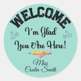Custom Teacher Welcome Sticker - Ich bin froh, das