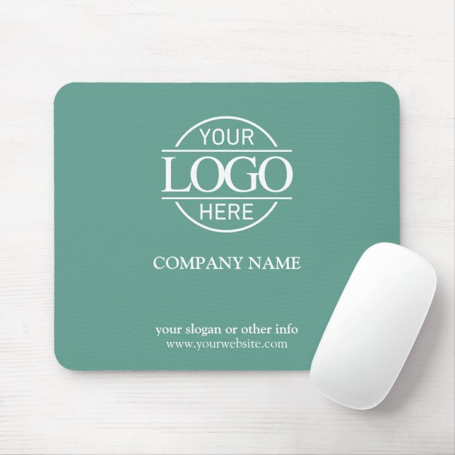 Custom Teal Promotional Company Business Logo Mousepad (Mit Mouse)