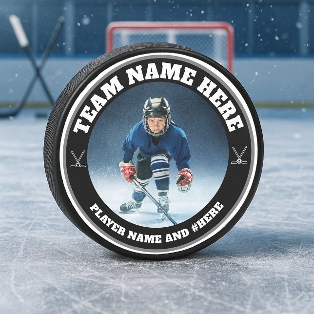 Custom Team Foto Hockey Puck (Custom Team Photo Hockey Puck)
