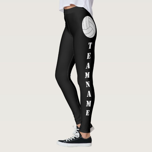 CUSTOM Team Name Vertikal Text Volleyball Leggings (Links)