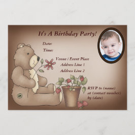 Custom Teddy Bear Geburtstagsparty Einladung