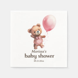Custom Teddy Bear Girl Babydusche Serviette