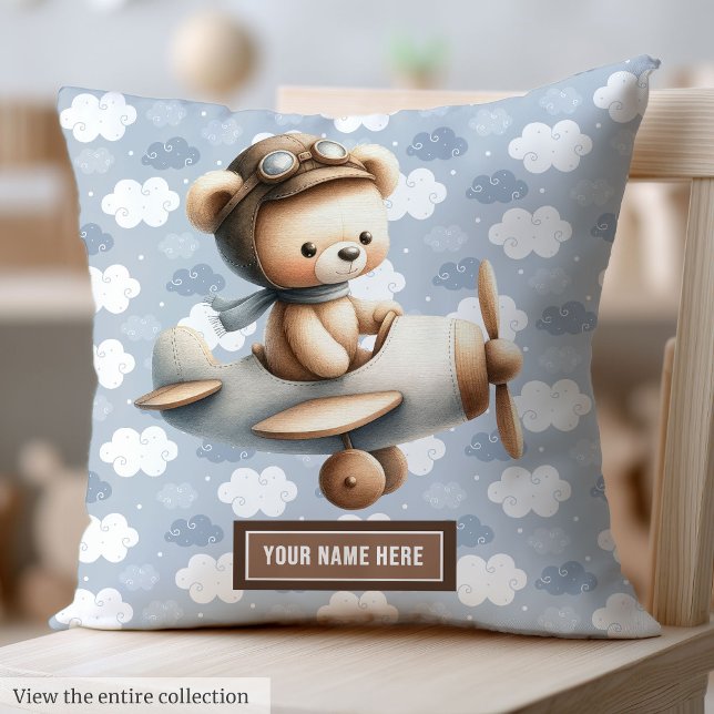 Custom Teddy Bear Kissen für Baby Boy Kinderzimmer (Custom Teddy Bear Pillow for Baby Boy Nursery)
