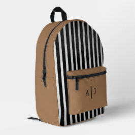 Custom Teen Backpack - Mocha Brown mit Initialen Bedruckter Rucksack