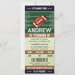 Custom Template American Football Ticket Geburtsta Einladung