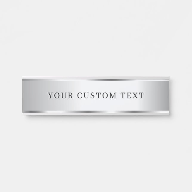 Custom Template Elegant Silver School Home Office Türschild (Vorderseite )
