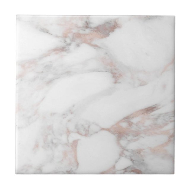 Custom Template Trendy Elegante Rose Gold Marmor Fliese (Vorderseite)