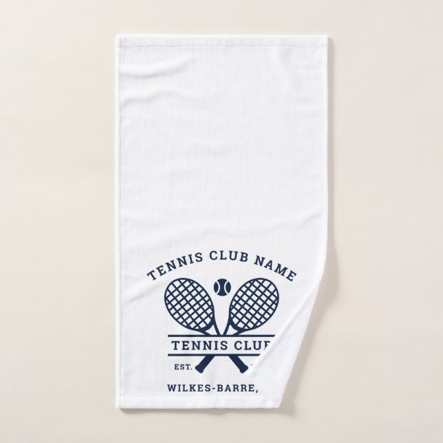Custom Tennis Club Name Icons Navy Blue Handtuch (Handtuch)