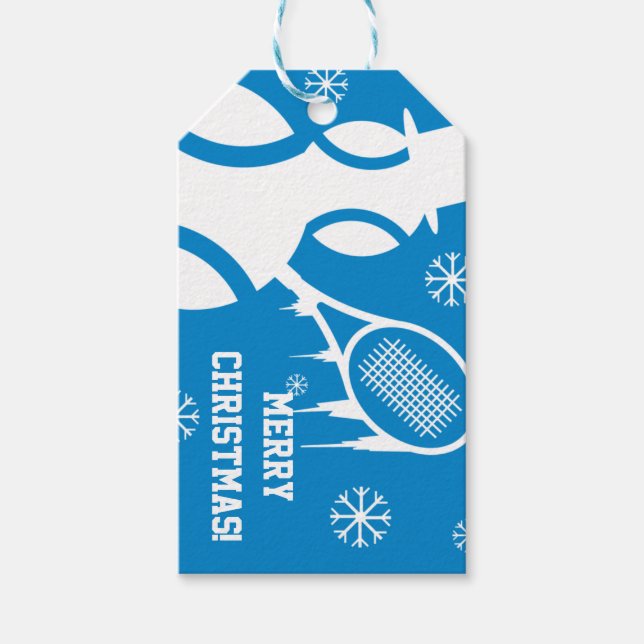 Custom Tennis Frohe Weihnachtsgeschenke Tags Geschenkanhänger (Vorderseite)