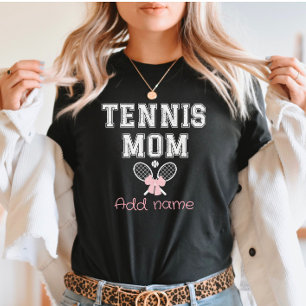Custom Tennis Mama mit rosa Bow & Rackets T-Shirt