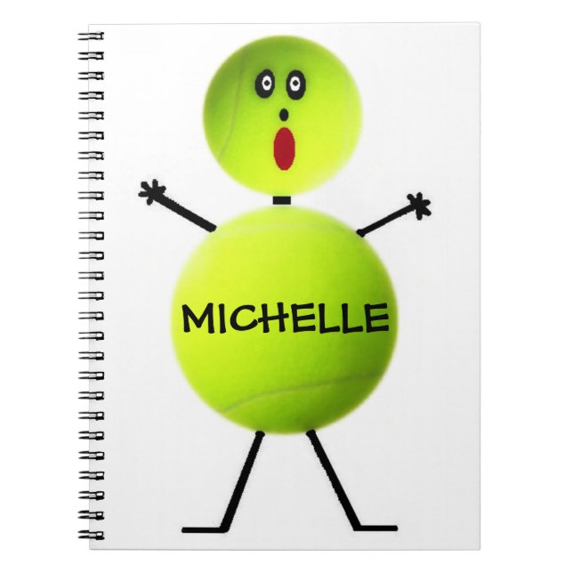 Custom Tennis Player Notebook Notizblock (Vorderseite)