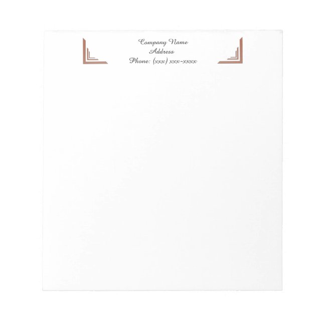 Custom Terracotta Corner Business Notepad Notizblock (Vorderseite)