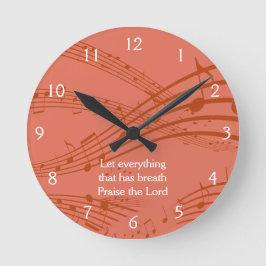 Custom Terracotta MUSIC NOTES Runde Wanduhr