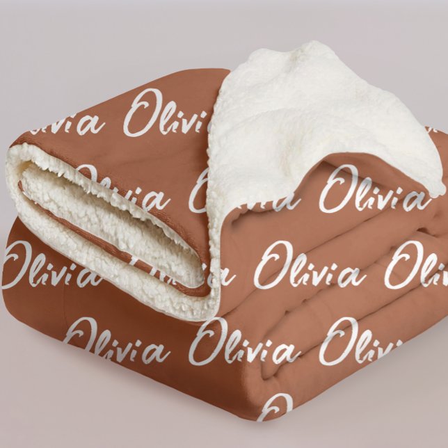 Custom Terracotta Sherpa Blanket for Bridesmaids Sherpadecke (bachelorette cozy gift, bridal shower gift idea, new mom gift blanket, mom cozy blanket, mom gift,)