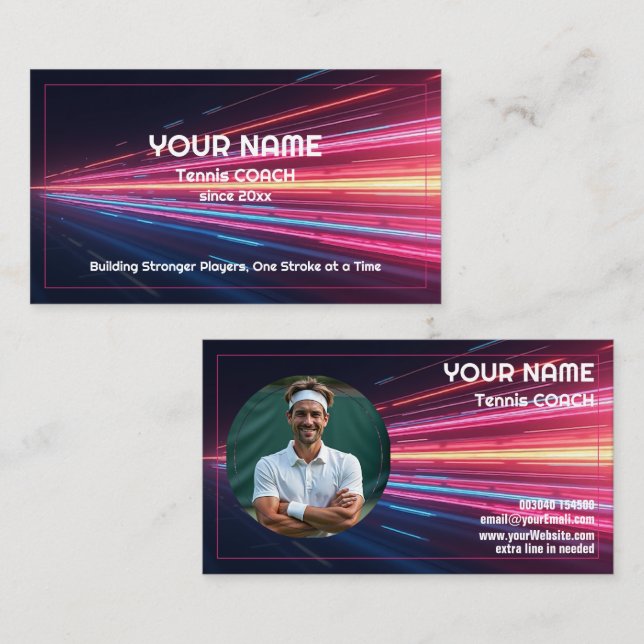 🎾Custom text, Any Coach Mode On Visitenkarte (Vorne/Hinten)